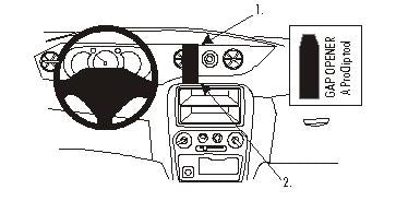 Brodit ProClip 852939 voor Daihatsu YRV 2001-2007 - productfoto zwarte ABS montagebasis
