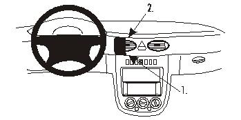 Brodit ProClip 852947 voor Mercedes Benz A-Class 2001-2004 - productfoto zwarte ABS montagebasis