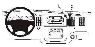 Brodit ProClip 852972 voor Dodge Ram Pick Up 2500/3500 2003-2005 en Dodge Ram Pick Up 1500 2002-2005 - productfoto zwarte ABS montagebasis