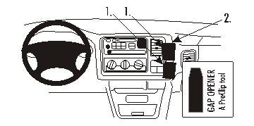 Brodit ProClip 852981 voor Cadillac EXT 2001-2006, Cadillac ESV 2003-2006 e.a. - productfoto zwarte ABS montagebasis