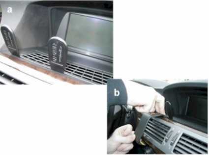 Brodit ProClip 853014 voor BMW 7-series E65 2002-2008 - montagepositie op dashboard