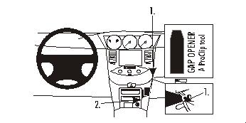 Brodit ProClip 853018 voor Nissan Primera 2002-2009 - productfoto zwarte ABS montagebasis