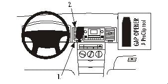 Brodit ProClip 853025 voor Toyota Corolla 2003-2008 en Toyota Corolla 2002-2007 - productfoto zwarte ABS montagebasis