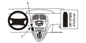 Brodit ProClip 853026 voor Citroen Xsara Picasso 2000-2006 - productfoto zwarte ABS montagebasis