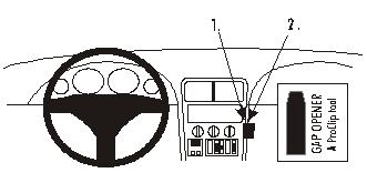 Brodit ProClip 853031 voor BMW Z3 1996-2002 - productfoto zwarte ABS montagebasis