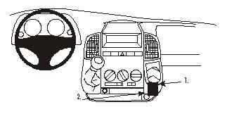 Brodit ProClip 853038 voor Citroen Jumper 2002-2006, Fiat Ducato 2002-2006 en Peugeot Boxer 2002-2006 - productfoto zwarte ABS montagebasis