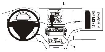 Brodit ProClip 853044 voor Citroen Pluriel 2003-2005, Citroen C3 2002-2005 en Citroen C2 2003-2005 - productfoto zwarte ABS montagebasis
