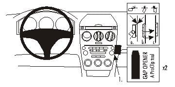 Brodit ProClip 853082 voor Mazda 6 2003-2004 en Mazda 6 2002-2007 - productfoto zwarte ABS montagebasis