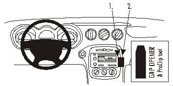 Brodit ProClip 853116 voor Pontiac Grand Am 2001-2005 - productfoto zwarte ABS montagebasis
