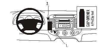 Brodit ProClip 853170 voor Toyota Camry 2002-2006 - productfoto zwarte ABS montagebasis