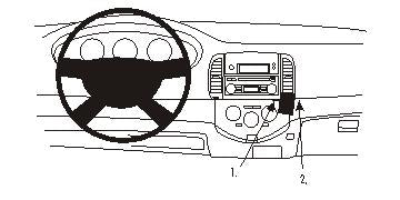 Brodit ProClip 853202 voor Nissan Micra 2003-2010 - productfoto zwarte ABS montagebasis