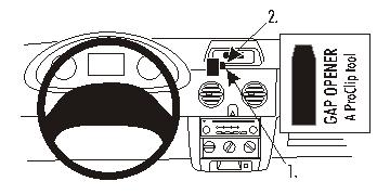 Brodit ProClip 853215 voor Nissan Kubistar 2004-2009 en Renault Kangoo 2003-2007 - productfoto zwarte ABS montagebasis