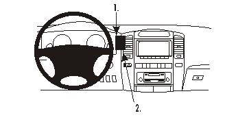 Brodit ProClip 853222 voor Lexus LX Series 2003-2007 en Toyota LandCruiser 2003-2007 - productfoto zwarte ABS montagebasis