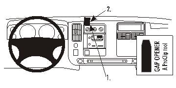 Brodit ProClip 853231 voor Chevrolet Van 2003-2007, Chevrolet Express 2003-2007 e.a. - productfoto zwarte ABS montagebasis