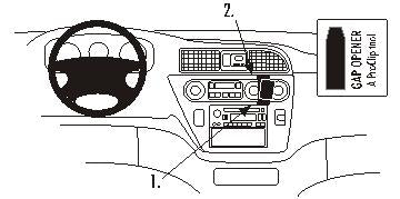 Brodit ProClip 853244 voor Honda Odyssey 1999-2004 - productfoto zwarte ABS montagebasis