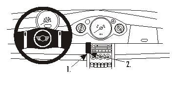 Brodit ProClip 853245 voor Mini Cooper Convertible 2001-2007 en Mini Cooper 2001-2006 - productfoto zwarte ABS montagebasis