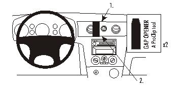 Brodit ProClip 853251 voor Mitsubishi Outlander 2003-2006 - productfoto zwarte ABS montagebasis