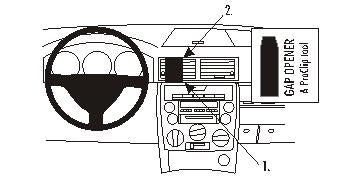 Brodit ProClip 853258 voor Mazda 2 2003-2007 - productfoto zwarte ABS montagebasis