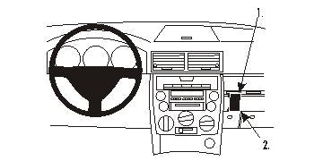 Brodit ProClip 853259 voor Mazda 2 2003-2007 - productfoto zwarte ABS montagebasis