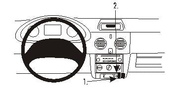 Brodit ProClip 853264 voor Nissan Kubistar 2004-2009 en Renault Kangoo 2003-2007 - productfoto zwarte ABS montagebasis