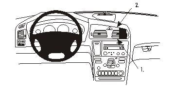 Brodit ProClip 853295 voor Volvo XC70 2000-2007 en Volvo V70 N 2000-2008 - productfoto zwarte ABS montagebasis
