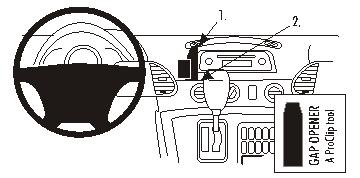 Brodit ProClip 853299 voor Dodge Sprinter 2002-2006, Freightliner Sprinter 2002-2006 en Mercedes Benz Sprinter 2000-2006 - productfoto zwarte ABS montagebasis