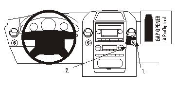 Brodit ProClip 853319 voor Ford F-Series 150 2004-2008 en Lincoln Mark LT 2004-2009 - productfoto zwarte ABS montagebasis