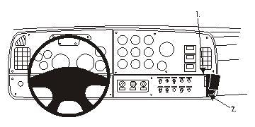 Brodit ProClip 853331 voor Peterbilt Model 385 2000-2007, Peterbilt Model 379 2000-2007 e.a. - productfoto zwarte ABS montagebasis