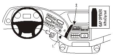 Brodit ProClip 853355 voor Mercedes Benz Actros 2003-2013 - productfoto zwarte ABS montagebasis