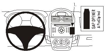 Brodit ProClip 853357 voor Subaru G3X Justy 2004-2007 en Suzuki Ignis 2004-2009 - productfoto zwarte ABS montagebasis