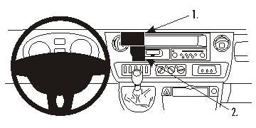 Brodit ProClip 853375 voor Nissan Interstar 2004-2011, Opel Movano 2004-2010 e.a. - productfoto zwarte ABS montagebasis