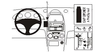 Brodit ProClip 853380 voor Toyota Celica 2000-2005 - productfoto zwarte ABS montagebasis