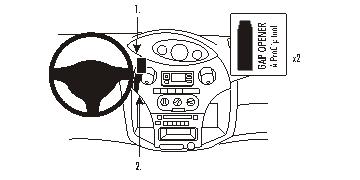 Brodit ProClip 853381 voor Toyota Yaris 2003-2005 - productfoto zwarte ABS montagebasis