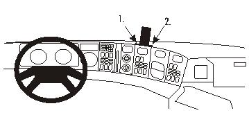 Brodit ProClip 853382 voor Scania 4-series 1995-2003 - productfoto zwarte ABS montagebasis
