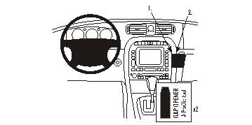 Brodit ProClip 853384 voor Jaguar XJ 2003-2009 - productfoto zwarte ABS montagebasis