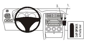 Brodit ProClip 853406 voor Suzuki Liana 2004-2006 en Suzuki Aerio 2005-2009 - productfoto zwarte ABS montagebasis
