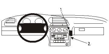 Brodit ProClip 853422 voor Ford Mondeo 2001-2007 - productfoto zwarte ABS montagebasis