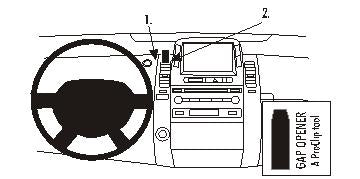 Brodit ProClip 853437 voor Toyota Prius 2004-2009 - productfoto zwarte ABS montagebasis