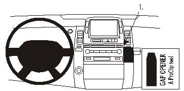 Brodit ProClip 853438 voor Toyota Prius 2004-2009 - productfoto zwarte ABS montagebasis