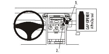 Brodit ProClip 853445 voor Scion xB 2004-2007 - productfoto zwarte ABS montagebasis