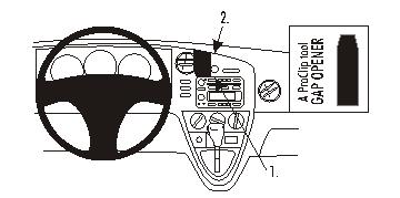 Brodit ProClip 853448 voor Pontiac Vibe 2003-2008 en Toyota Matrix 2003-2004 - productfoto zwarte ABS montagebasis