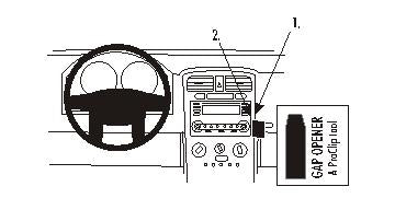 Brodit ProClip 853459 voor Chevrolet Equinox 2005-2009 en Pontiac Torrent 2006-2009 - productfoto zwarte ABS montagebasis