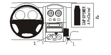 Brodit ProClip 853460 voor Chevrolet Kalos 2005-2009, Chevrolet Aveo 2004-2006 en Daewoo Kalos 2004 - productfoto zwarte ABS montagebasis
