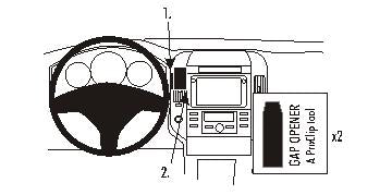 Brodit ProClip 853477 voor Toyota SportsVan 2005-2007 en Toyota Corolla Verso 2004-2009 - productfoto zwarte ABS montagebasis