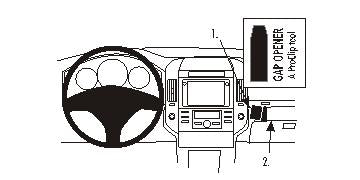 Brodit ProClip 853478 voor Toyota SportsVan 2005-2007 en Toyota Corolla Verso 2004-2009 - productfoto zwarte ABS montagebasis