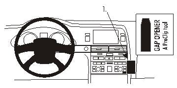 Brodit ProClip 853480 voor Audi S6 2004-2010, Audi A6 2004-2010 en Audi A6 2005-2011 - productfoto zwarte ABS montagebasis