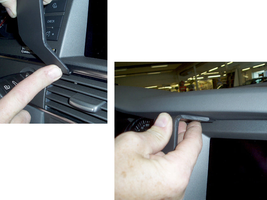 Brodit ProClip 853483 voor Audi S6 2004-2009, Audi A6 2004-2009 en Audi A6 2005-2009 - detail van dashboardmontage