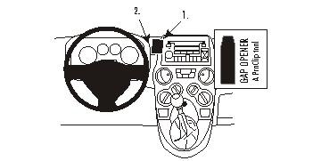 Brodit ProClip 853493 voor Fiat Panda 2004-2007 - productfoto zwarte ABS montagebasis