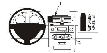 Brodit ProClip 853505 voor Mercedes Benz A-Class 2005-2012 - productfoto zwarte ABS montagebasis