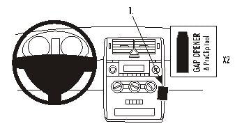 Brodit ProClip 853506 voor Mercedes Benz A-Class 2005-2012 - productfoto zwarte ABS montagebasis